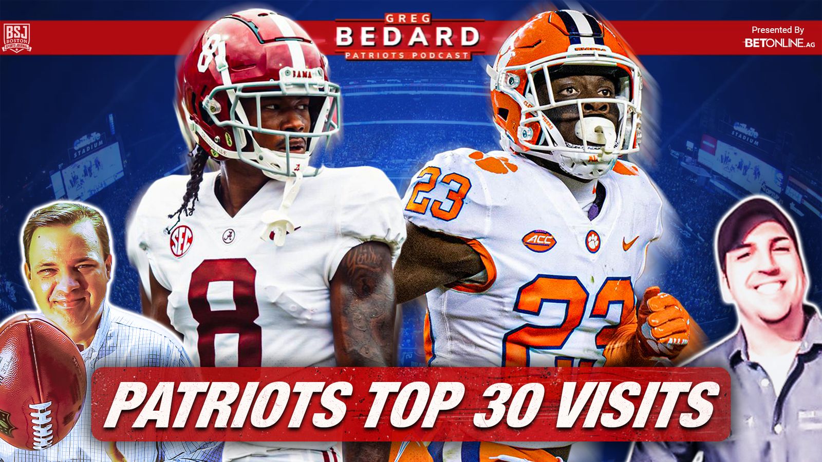 Podcast Bedard Patriots Pod Top 30 visits and the WR